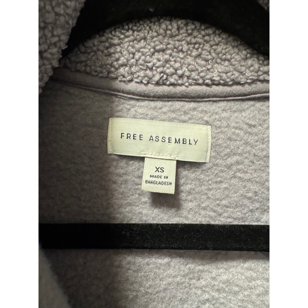 Free Assembly Womens Purple Sherpa Fleece Quarter Zip Pullover XS WKN00043 - Picture 3 of 4